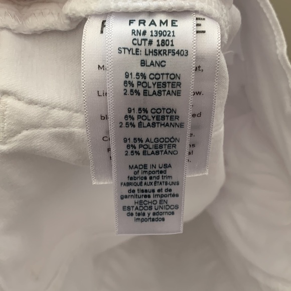 FRAME Le High Skinny white jeans front slit size 26 - Picture 11 of 12